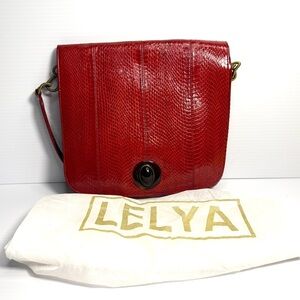 Lelya  Red Leather Crossbody Bag